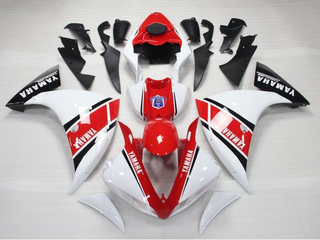 Erschwingliche Yamaha YZF 1000 R1 Motorrad Verkleidung 2009-2011 - Weiss Rot Schwarz