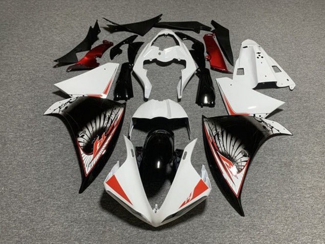Erschwingliche Yamaha YZF 1000 R1 Motorrad Verkleidung 2012-2014 - Weiss Rot Schwarz