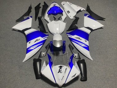 Erschwingliche Yamaha YZF 1000 R1 Motorrad Verkleidung 2012-2014 - Weiss Blau Schwarz Silber Streifen