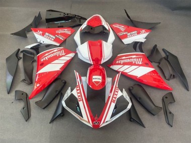Erschwingliche Yamaha YZF 1000 R1 Motorrad Verkleidung 2012-2014 - Weiss Rot Milwaukee Rocol Maxxis