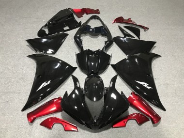 Erschwingliche Yamaha YZF 1000 R1 Motorrad Verkleidung 2012-2014 - Glanzendes Schwarz Rot