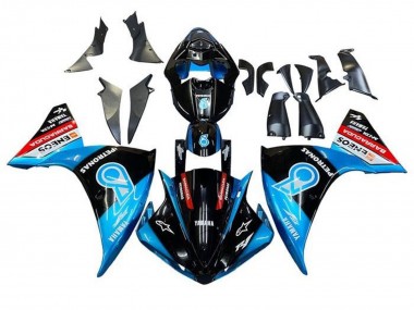 Erschwingliche Yamaha YZF 1000 R1 Motorrad Verkleidung 2012-2014 - Glanzendes Schwarz Blau Weiss Rot Petronas ENEOS Barracuda