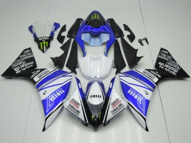 Erschwingliche Yamaha YZF 1000 R1 Motorrad Verkleidung 2012-2014 - Weiss Blau Schwarz Grun Monster Yamalube
