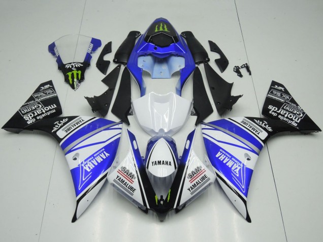 Erschwingliche Yamaha YZF 1000 R1 Motorrad Verkleidung 2012-2014 - Weiss Blau Schwarz Grun Monster Yamalube