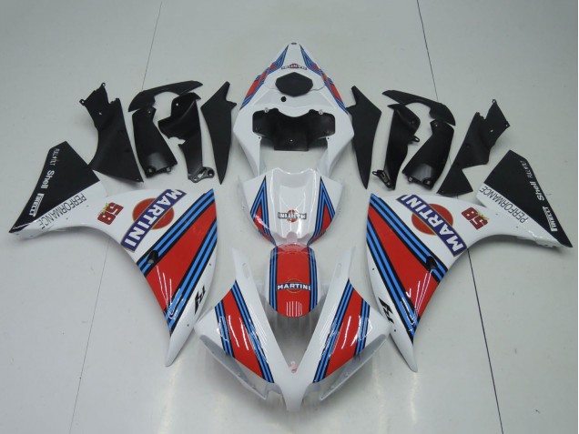 Erschwingliche Yamaha YZF 1000 R1 Motorrad Verkleidung 2012-2014 - Weiss Rot Blau Schwarz Martini