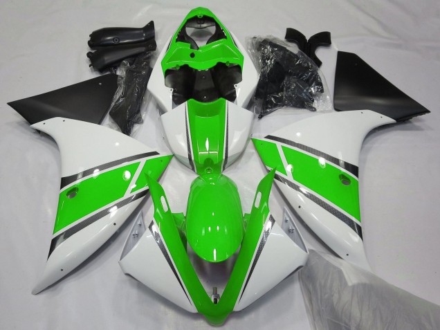 Erschwingliche Yamaha YZF 1000 R1 Motorrad Verkleidung 2012-2014 - Weiss Grun Matt Schwarz
