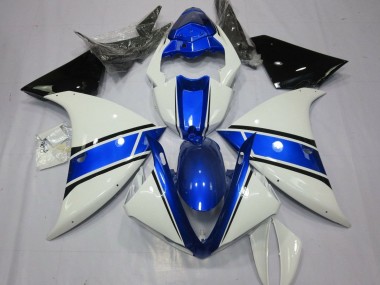 Erschwingliche Yamaha YZF 1000 R1 Motorrad Verkleidung 2012-2014 - Weiss Blau Schwarz