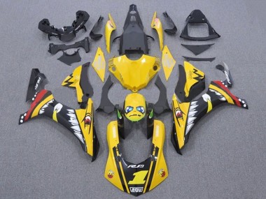 Erschwingliche Yamaha YZF 1000 R1 Motorrad Verkleidung 2015-2019 - Gelb Rot Hai