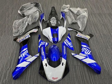 Erschwingliche Yamaha YZF 1000 R1 Motorrad Verkleidung 2015-2019 - Weiss Blau Schwarz Milwaukee
