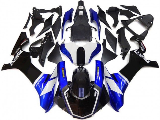 Erschwingliche Yamaha YZF 1000 R1 Motorrad Verkleidung Kit 2015-2019 - Blau Weiss Glanzendes Schwarz
