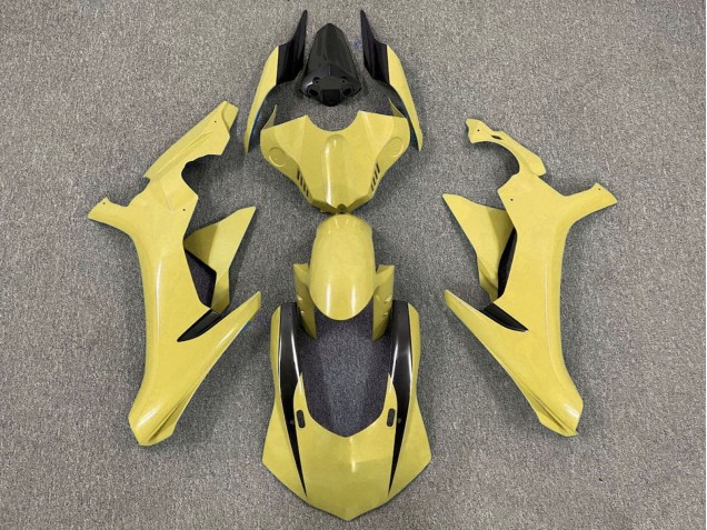 Erschwingliche Yamaha YZF 1000 R1 Motorrad Verkleidung 2015-2019 - Gelb Glanzendes Schwarz
