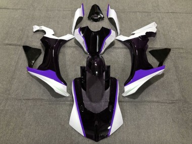 Erschwingliche Yamaha YZF 1000 R1 Motorrad Verkleidung 2015-2019 - Weiss Glanzendes Schwarz Lila