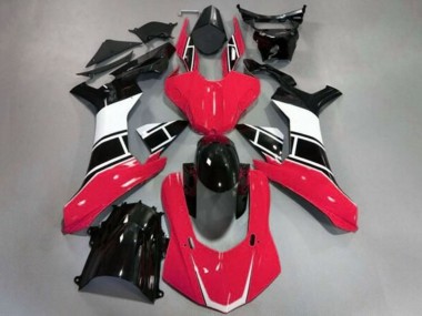 Erschwingliche Yamaha YZF 1000 R1 Motorrad Verkleidung 2015-2019 - Rot Weiss Glanzendes Schwarz