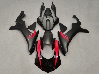 Erschwingliche Yamaha YZF 1000 R1 Motorrad Verkleidung 2015-2019 - Matt Schwarz Glanzendes Schwarz Rot