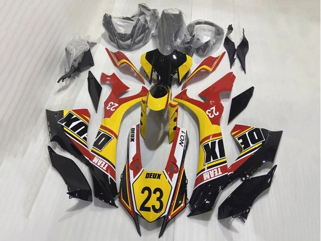 Erschwingliche Yamaha YZF 1000 R1 Motorrad Verkleidung 2020-2025 - Weiss Gelb Rot Schwarz