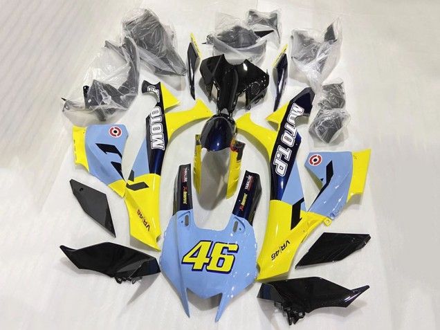 Erschwingliche Yamaha YZF 1000 R1 Motorrad Verkleidung 2020-2025 - Blau Gelb Glanzendes Schwarz Moto T.P 46