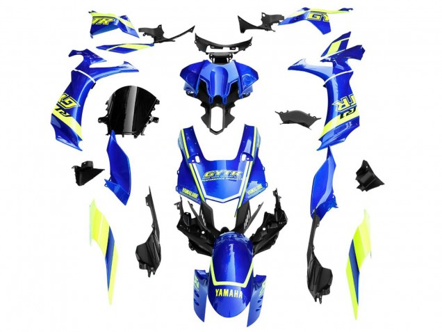 Erschwingliche Yamaha YZF 1000 R1 Motorrad Verkleidung 2020-2025 - Blau Gelb Weiss GYTR
