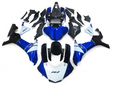 Erschwingliche Yamaha YZF 1000 R1 Motorrad Verkleidung Kit 2020-2025 - Weiss Blau Glanzendes Schwarz