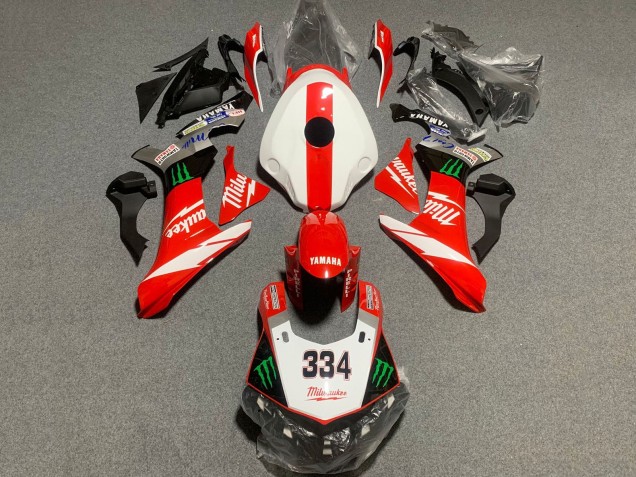 Erschwingliche Yamaha YZF 1000 R1 Motorrad Verkleidung 2020-2025 - Weiss Rot Schwarz Grun Monster Milwaukee