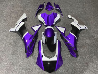 Erschwingliche Yamaha YZF 1000 R1 Motorrad Verkleidung 2020-2025 - Lila Weiss Kunst Carbonfaser