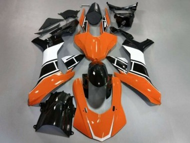 Erschwingliche Yamaha YZF 1000 R1 Motorrad Verkleidung 2020-2025 - Orange Weiss Glanzendes Schwarz