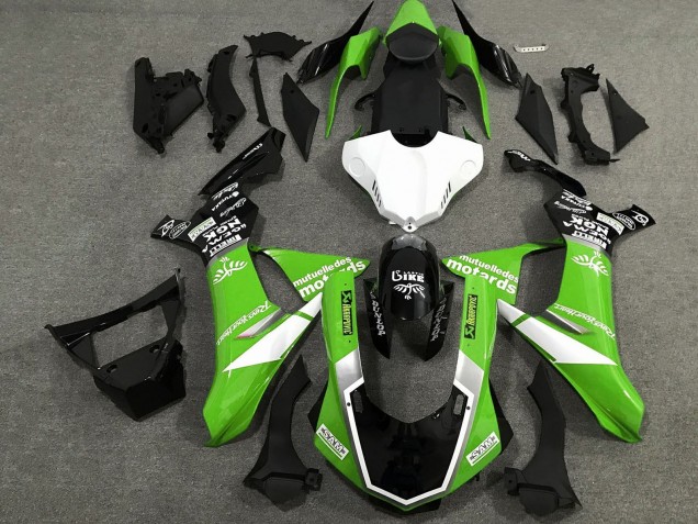 Erschwingliche Yamaha YZF 1000 R1 Motorrad Verkleidung 2020-2025 - Grun Weiss Glanzendes Schwarz Sam