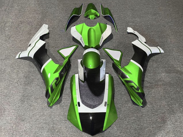Erschwingliche Yamaha YZF 1000 R1 Motorrad Verkleidung 2020-2025 - Weiss Grun Kunst Carbonfaser