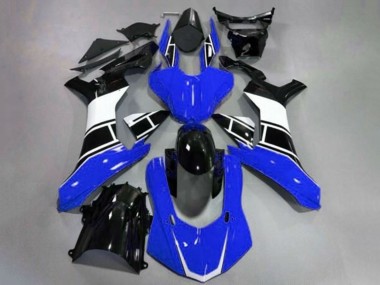 Erschwingliche Yamaha YZF 1000 R1 Motorrad Verkleidung 2020-2025 - Blau Weiss Glanzendes Schwarz