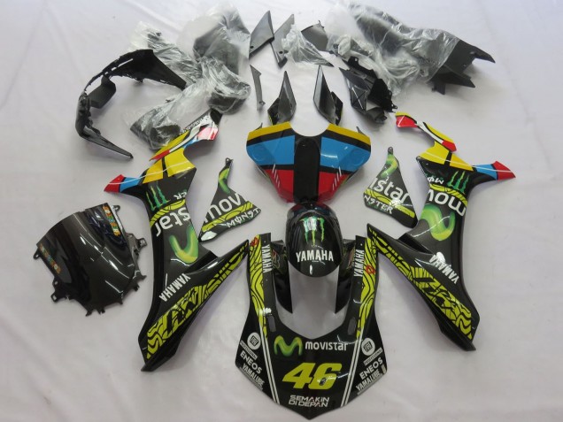 Erschwingliche Yamaha YZF 1000 R1 Motorrad Verkleidung 2020-2025 - Gelb Blau Rot Schwarz Grun MoviStar Monster Semakin Didepan