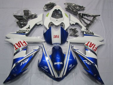 Erschwingliche Yamaha YZF 1000 R1 Motorrad Verkleidung 2004-2006 - Weiss Blau Rot Fiat Motul