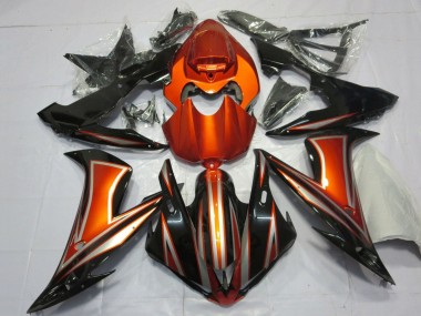 Erschwingliche Yamaha YZF 1000 R1 Motorrad Verkleidung 2004-2006 - Orange Glanzendes Schwarz