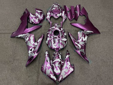 Erschwingliche Yamaha YZF 1000 R1 Motorrad Verkleidung 2004-2006 - Hellviolett Weiss Grau Camouflage