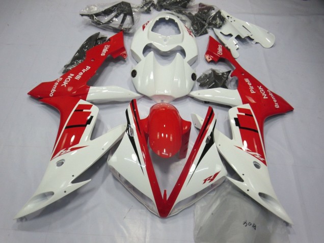 Erschwingliche Yamaha YZF 1000 R1 Motorrad Verkleidung 2004-2006 - Weiss Rot Schwarz