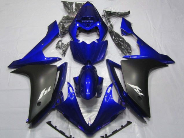 Erschwingliche Yamaha YZF 1000 R1 Motorrad Verkleidung 2007-2008 - Blau Matt Schwarz