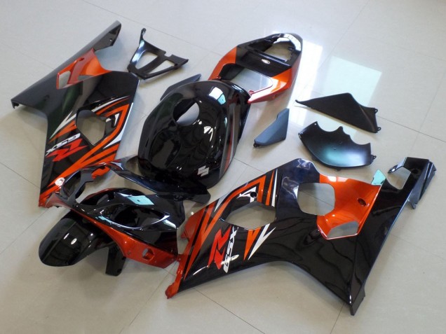 Erschwingliche Suzuki GSXR 600 / GSXR 750 Motorrad Verkleidung 2004-2005 - Glanzendes Schwarz Orange