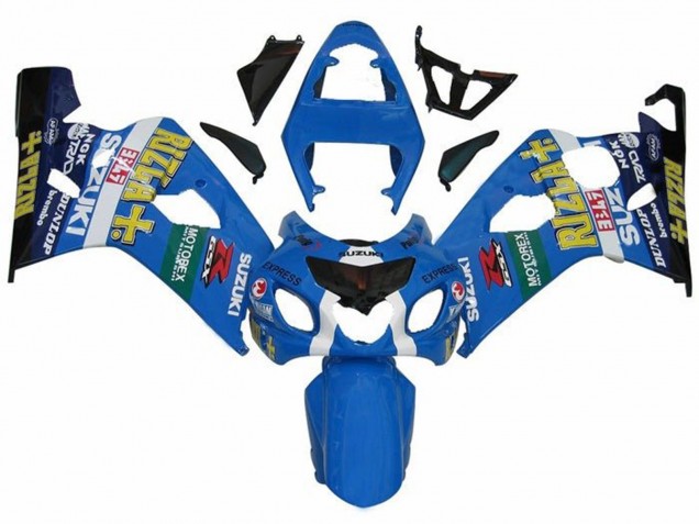 Erschwingliche Suzuki GSXR 600 / GSXR 750 Motorrad Verkleidung 2004-2005 - Blau Grun Schwarz Gelb Rizla