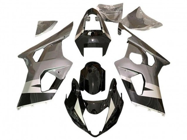 Erschwingliche Suzuki GSXR 600 / GSXR 750 Motorrad Verkleidung 2004-2005 - Silber Glanzendes Schwarz
