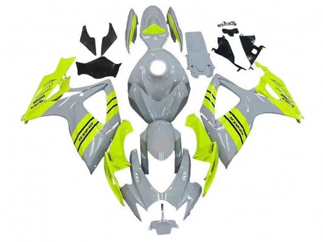 Erschwingliche Suzuki GSXR 600 / GSXR 750 Motorrad Verkleidung 2006-2007 - Grau Neon Gelb