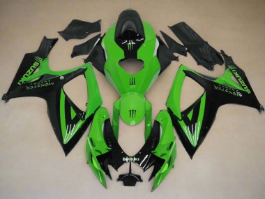 Erschwingliche Suzuki GSXR 600 / GSXR 750 Motorrad Verkleidung 2006-2007 - Grun Schwarz Monster