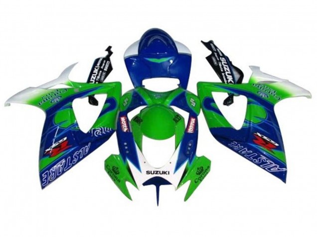 Erschwingliche Suzuki GSXR 600 / GSXR 750 Motorrad Verkleidung 2006-2007 - Weiss Blau Grun Alstare