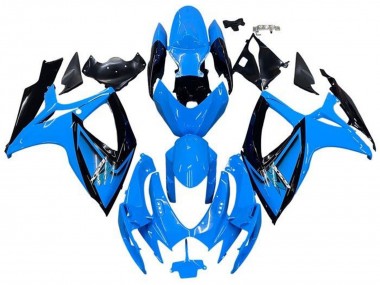 Erschwingliche Suzuki GSXR 600 / GSXR 750 Motorrad Verkleidung 2006-2007 - Hellblau Schwarz