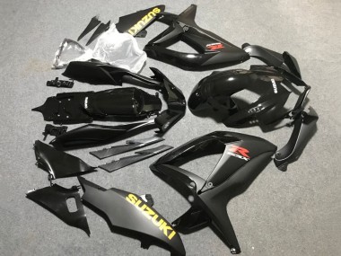 Erschwingliche Suzuki GSXR 600 / GSXR 750 Motorrad Verkleidung 2006-2007 - Matt Schwarz Glanzendes Schwarz Gelb
