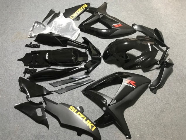 Erschwingliche Suzuki GSXR 600 / GSXR 750 Motorrad Verkleidung 2006-2007 - Matt Schwarz Glanzendes Schwarz Gelb