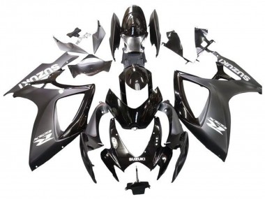 Erschwingliche Suzuki GSXR 600 / GSXR 750 Motorrad Verkleidung 2006-2007 - Matt Schwarz Glanzendes Schwarz Weiss