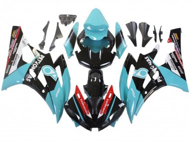 Erschwingliche Yamaha YZF R6 Motorrad Verkleidung 2006-2007 - Hellblau Rot Weiss Schwarz Petronas