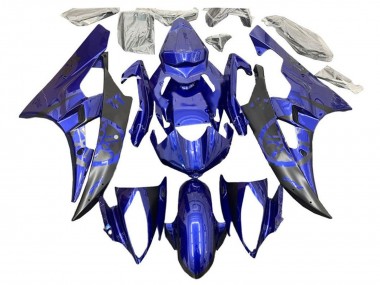 Erschwingliche Yamaha YZF R6 Motorrad Verkleidung 2006-2007 - Blau Matt Schwarz
