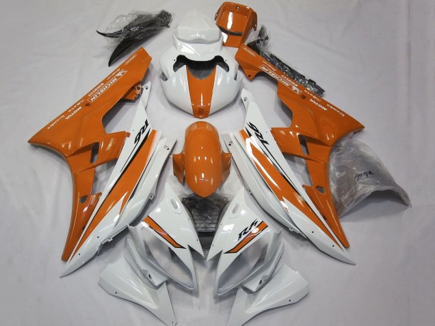 Erschwingliche Yamaha YZF R6 Motorrad Verkleidung 2006-2007 - Weiss Orange