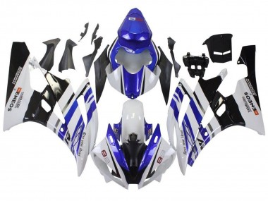 Erschwingliche Yamaha YZF R6 Motorrad Verkleidung 2006-2007 - Weiss Blau Schwarz ENEOS Yamalube