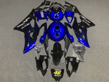 Erschwingliche Yamaha YZF R6 Motorrad Verkleidung 2008-2016 - Blau Schwarz ENEOS Monster 46