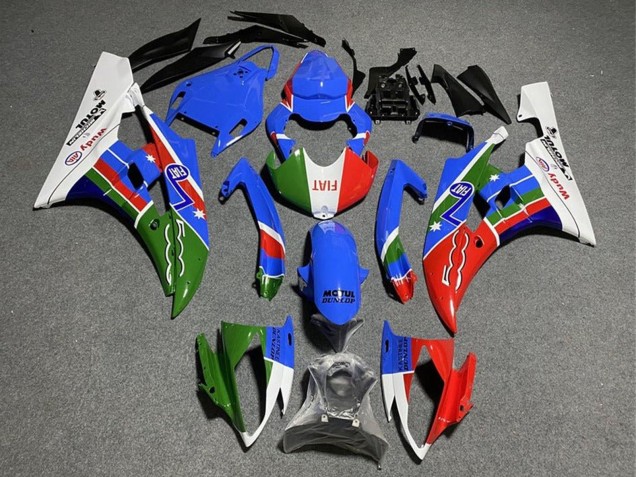 Erschwingliche Yamaha YZF R6 Motorrad Verkleidung 2008-2016 - Weiss Blau Grun Rot Fiat Dunlop Motul Michelin